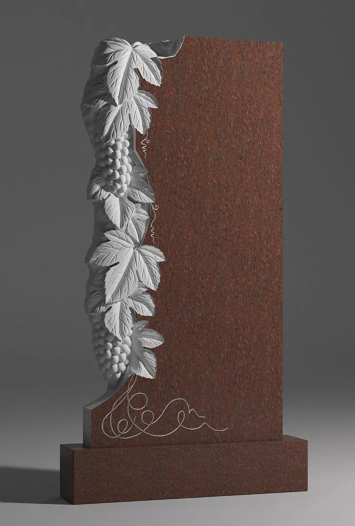 monument plaque with leaves 3D model_0