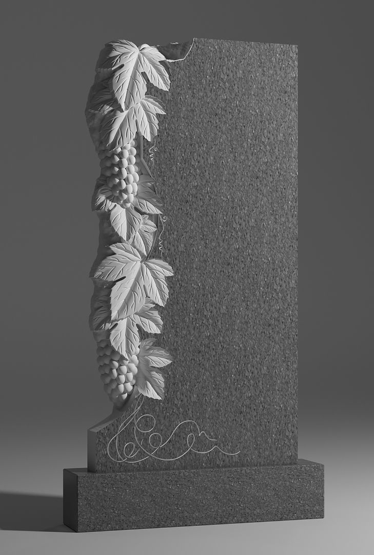 monument plaque with leaves 3D model_2