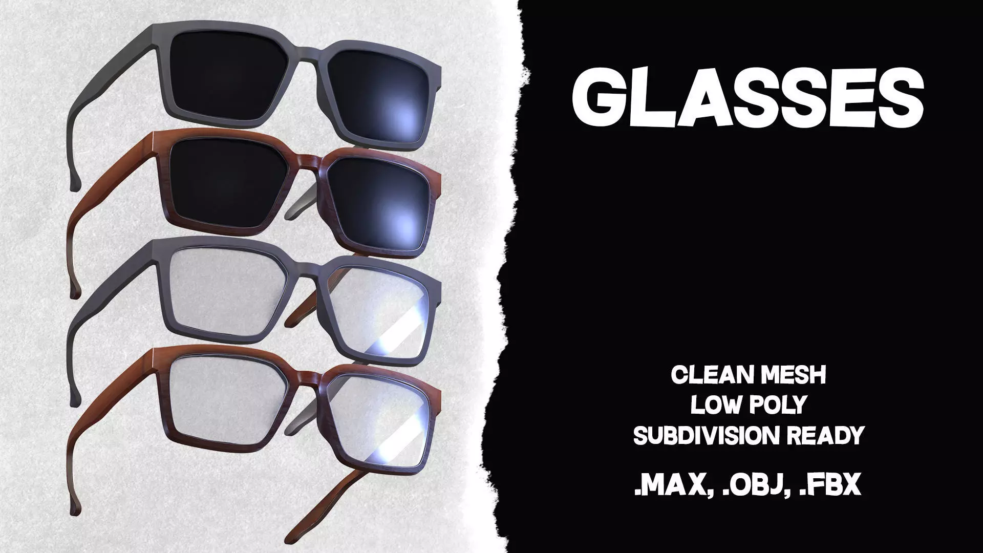 Sunglasses 01 Low-poly 3D model
