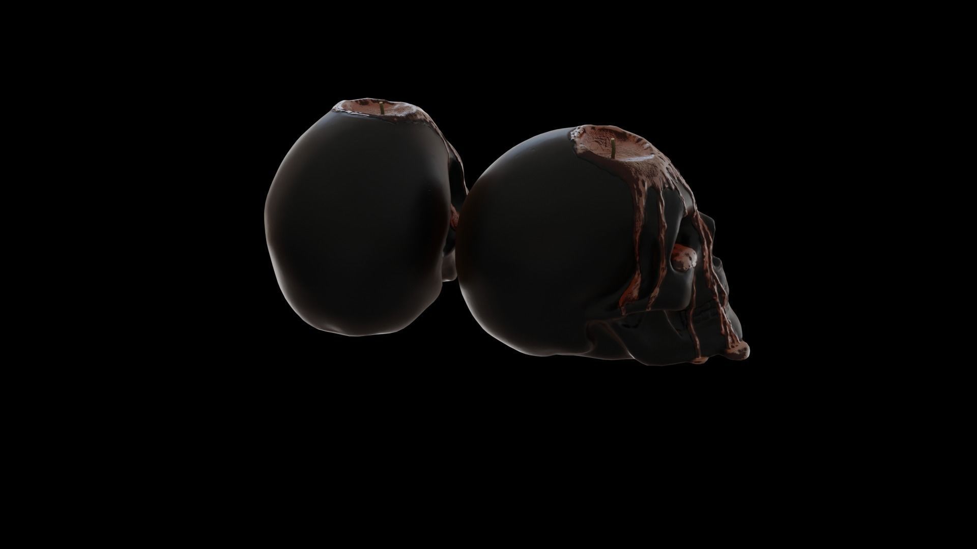 Halloween Bleeding Skull Candle 3D model_4