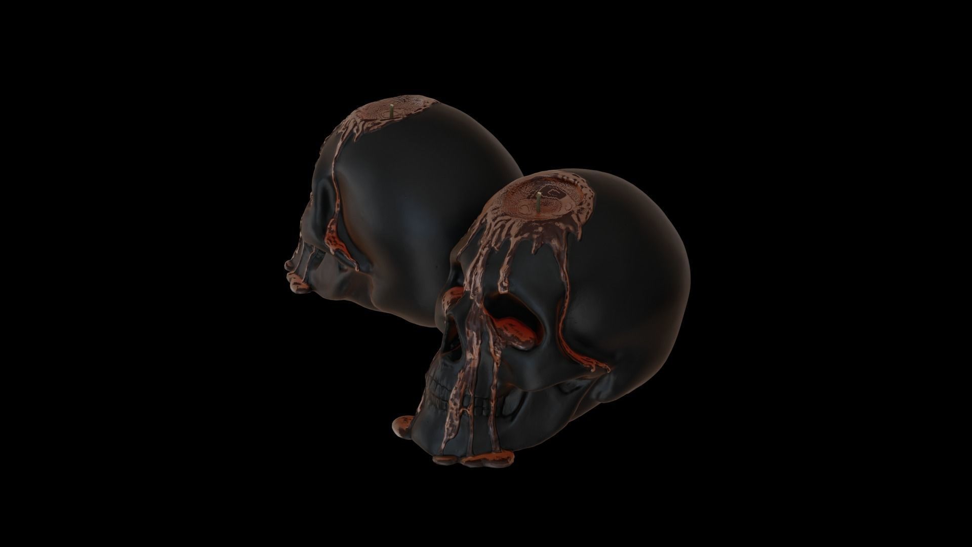 Halloween Bleeding Skull Candle 3D model_7