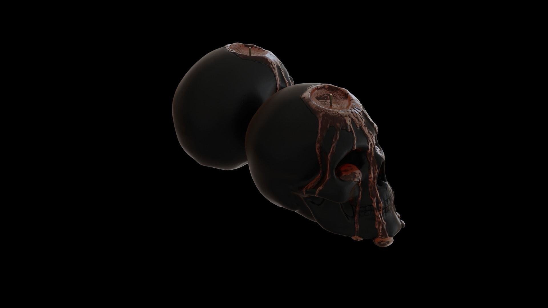 Halloween Bleeding Skull Candle 3D model_3