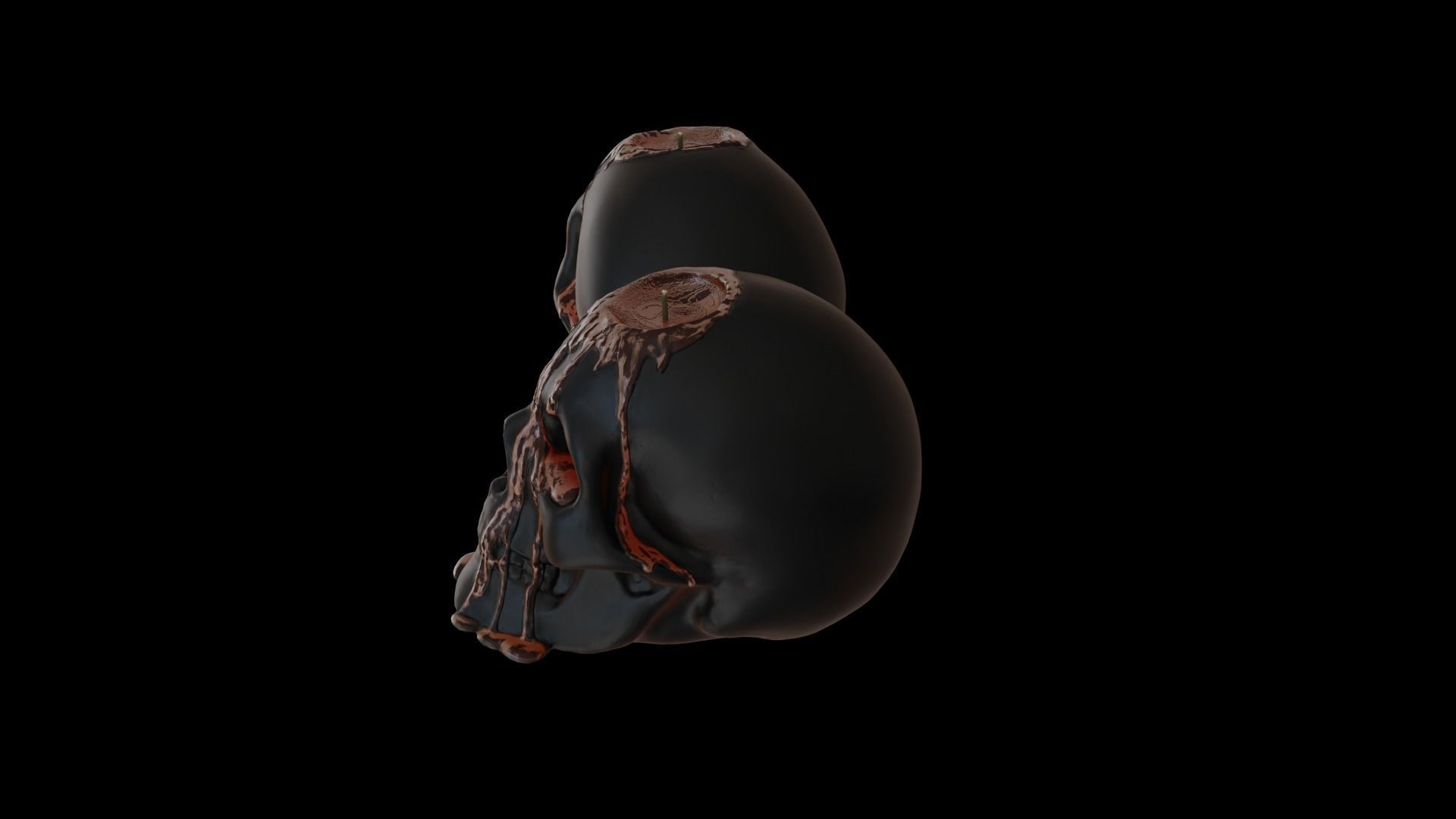 Halloween Bleeding Skull Candle 3D model_6