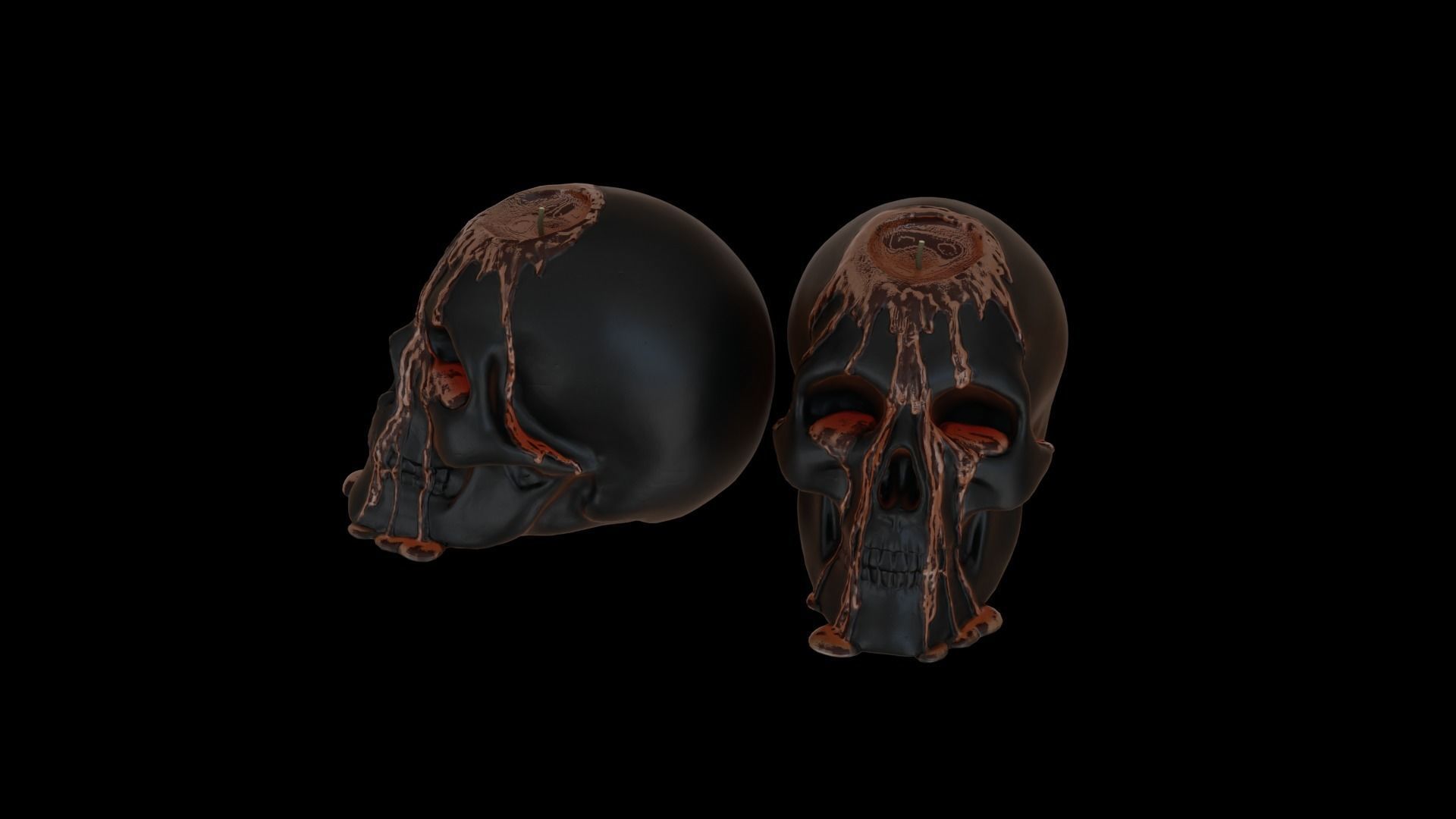Halloween Bleeding Skull Candle 3D model_8