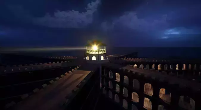 Cellular Jail Kala Pani South Andaman Low-poly 3D model