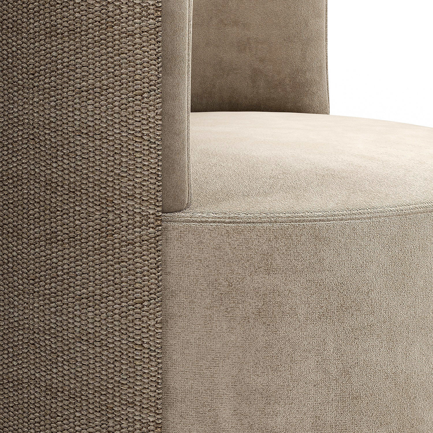 chair swivel velvet with gold legs 3D model_2