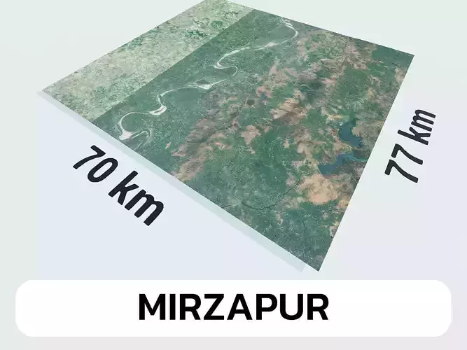 Mirzapur India City Landscape 3D Model