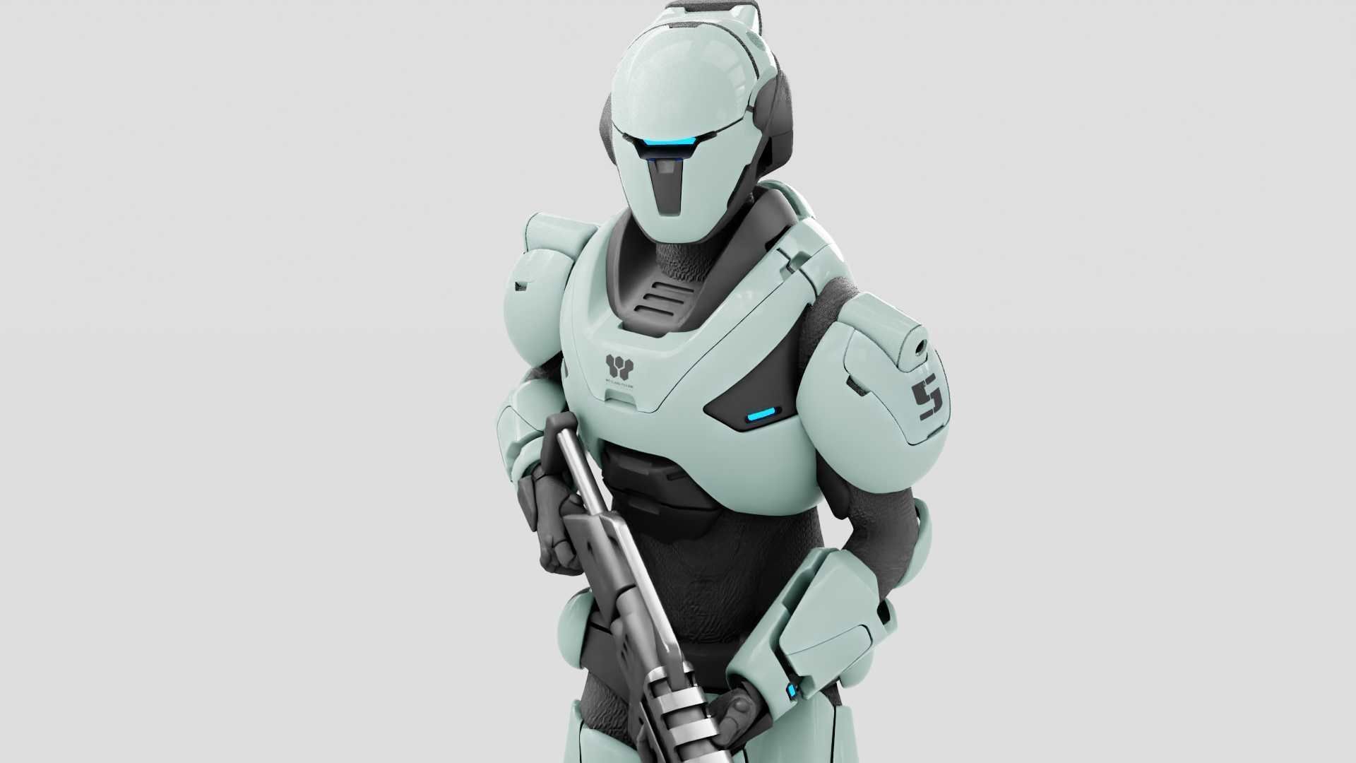 CYBER SOLDIER F-2000  RIGGED 3D model_22