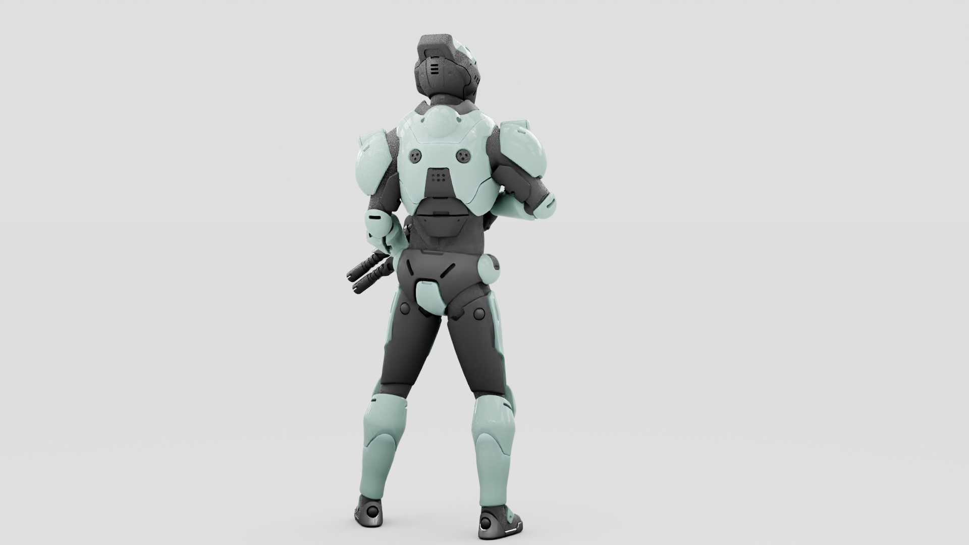 CYBER SOLDIER F-2000  RIGGED 3D model_8