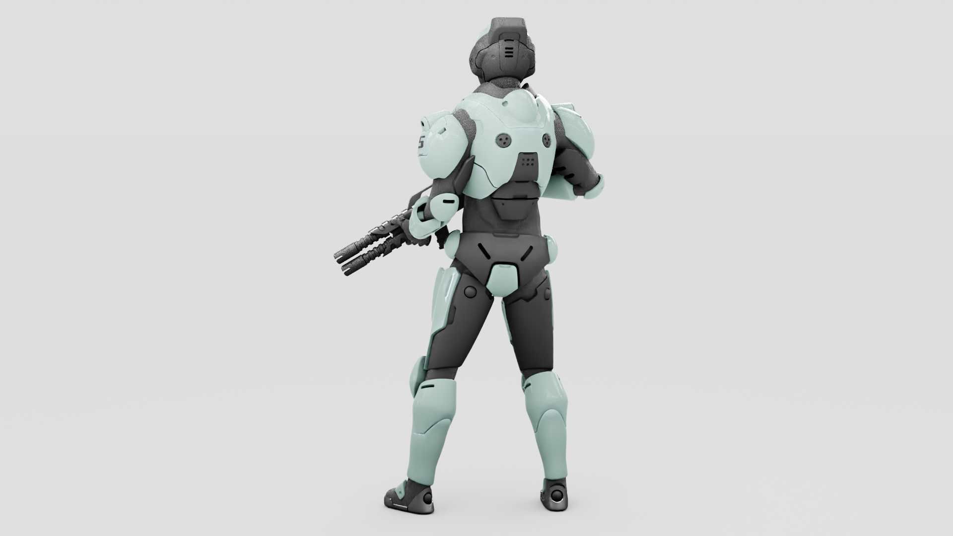 CYBER SOLDIER F-2000  RIGGED 3D model_9