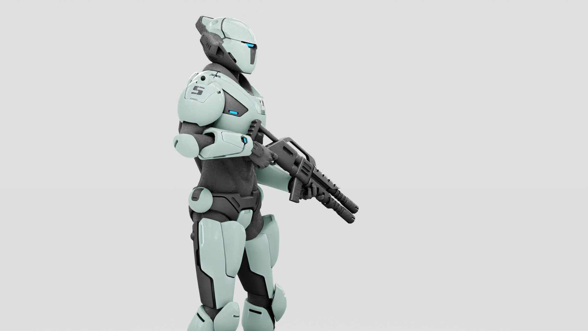 CYBER SOLDIER F-2000  RIGGED 3D model_4