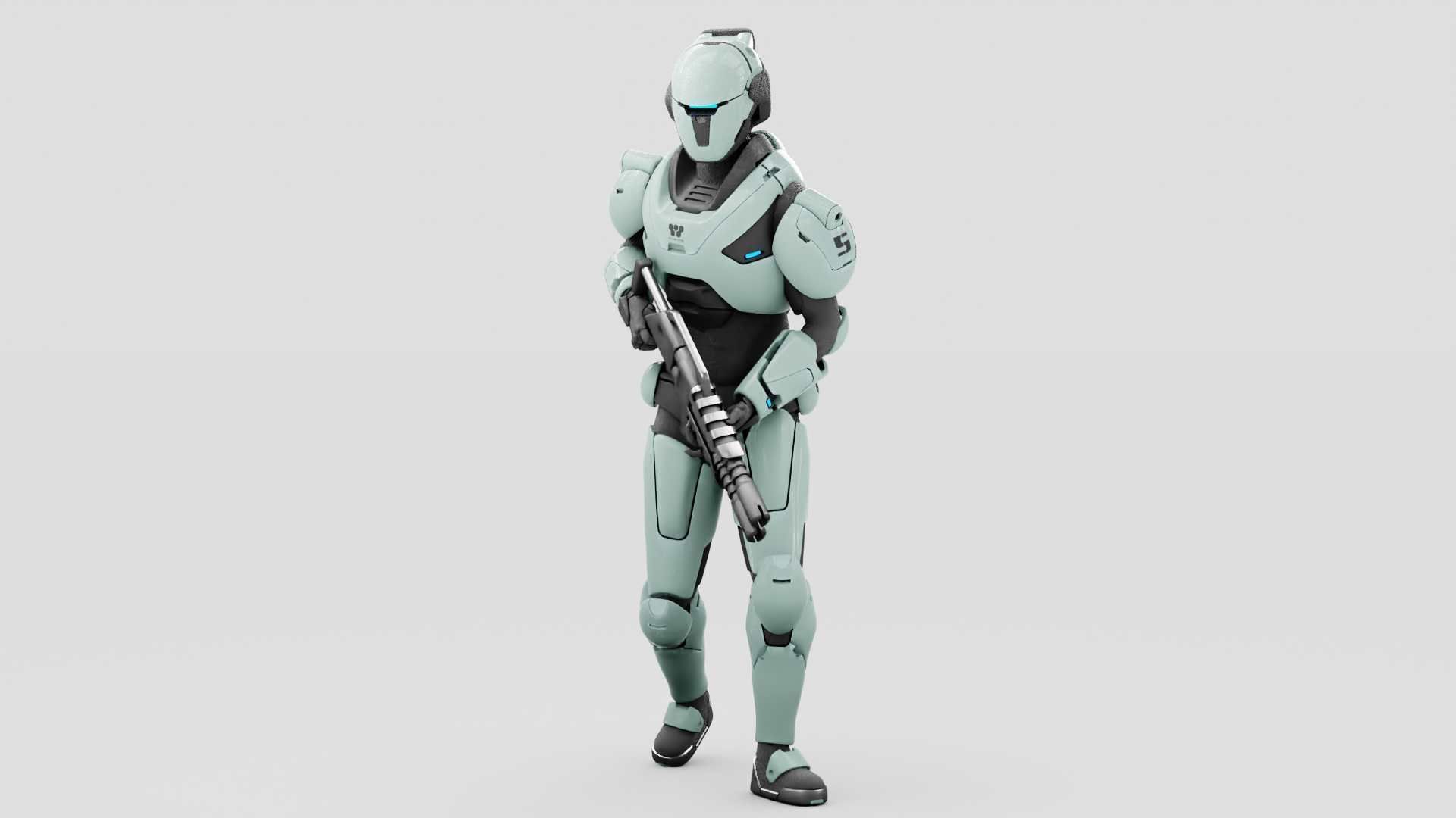 CYBER SOLDIER F-2000  RIGGED 3D model_23