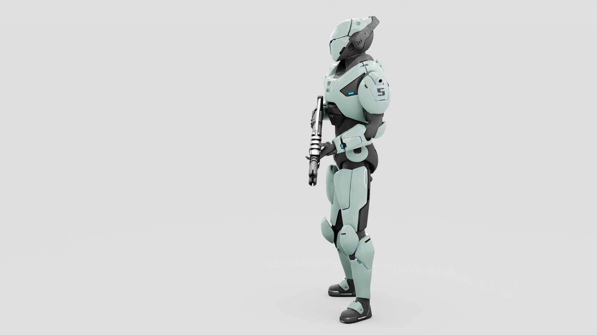 CYBER SOLDIER F-2000  RIGGED 3D model_11