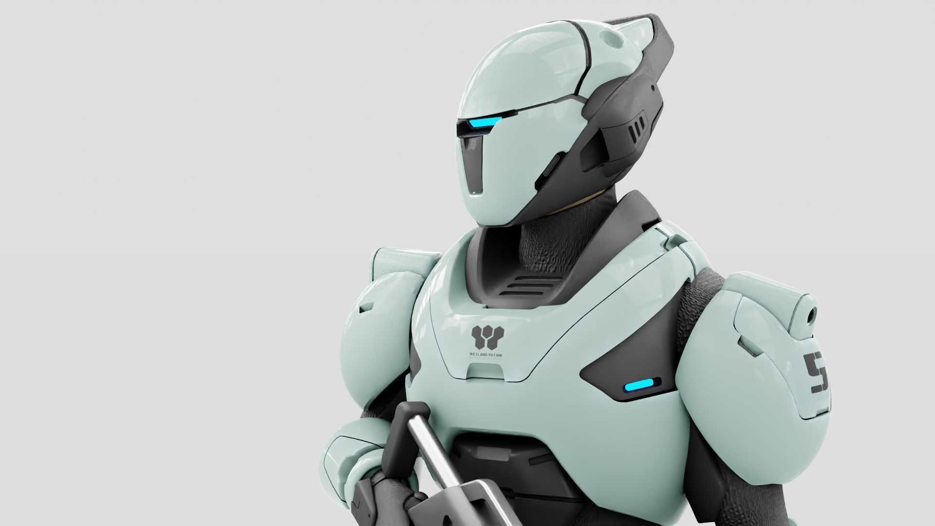 CYBER SOLDIER F-2000  RIGGED 3D model_20