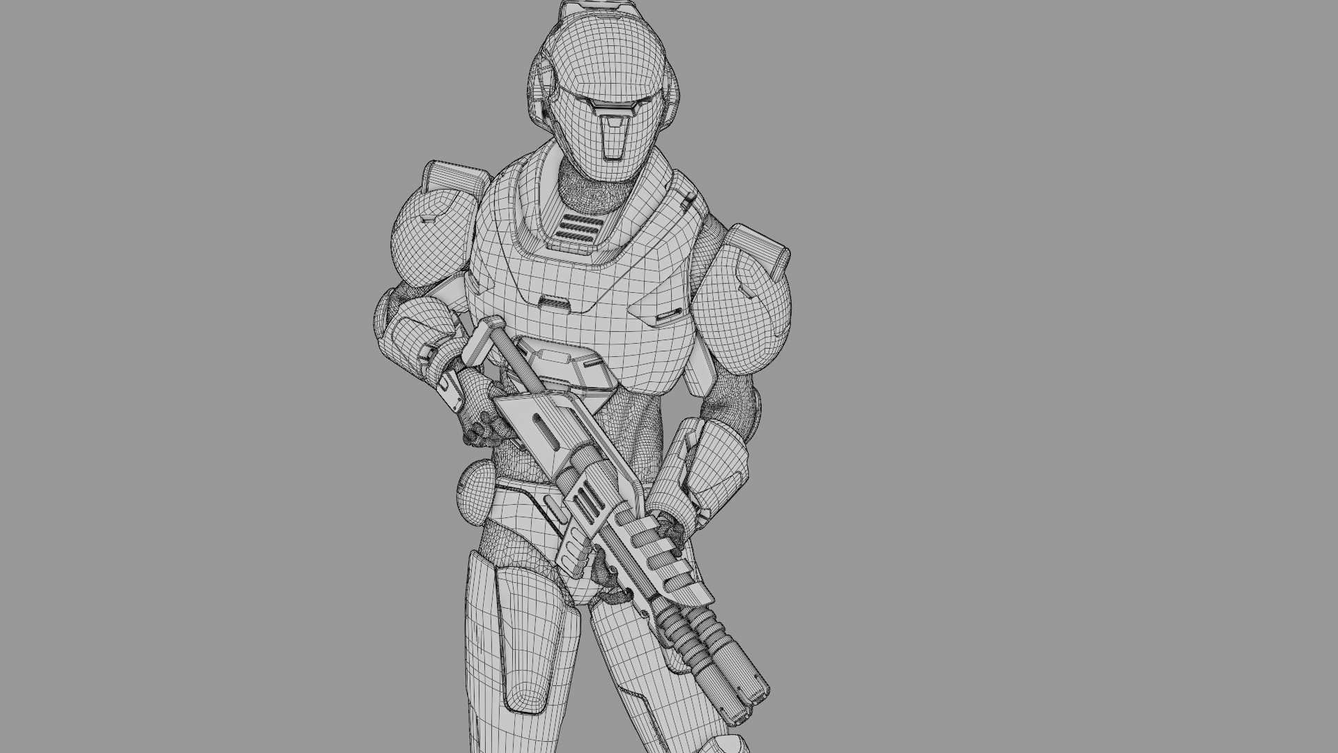 CYBER SOLDIER F-2000  RIGGED 3D model_38