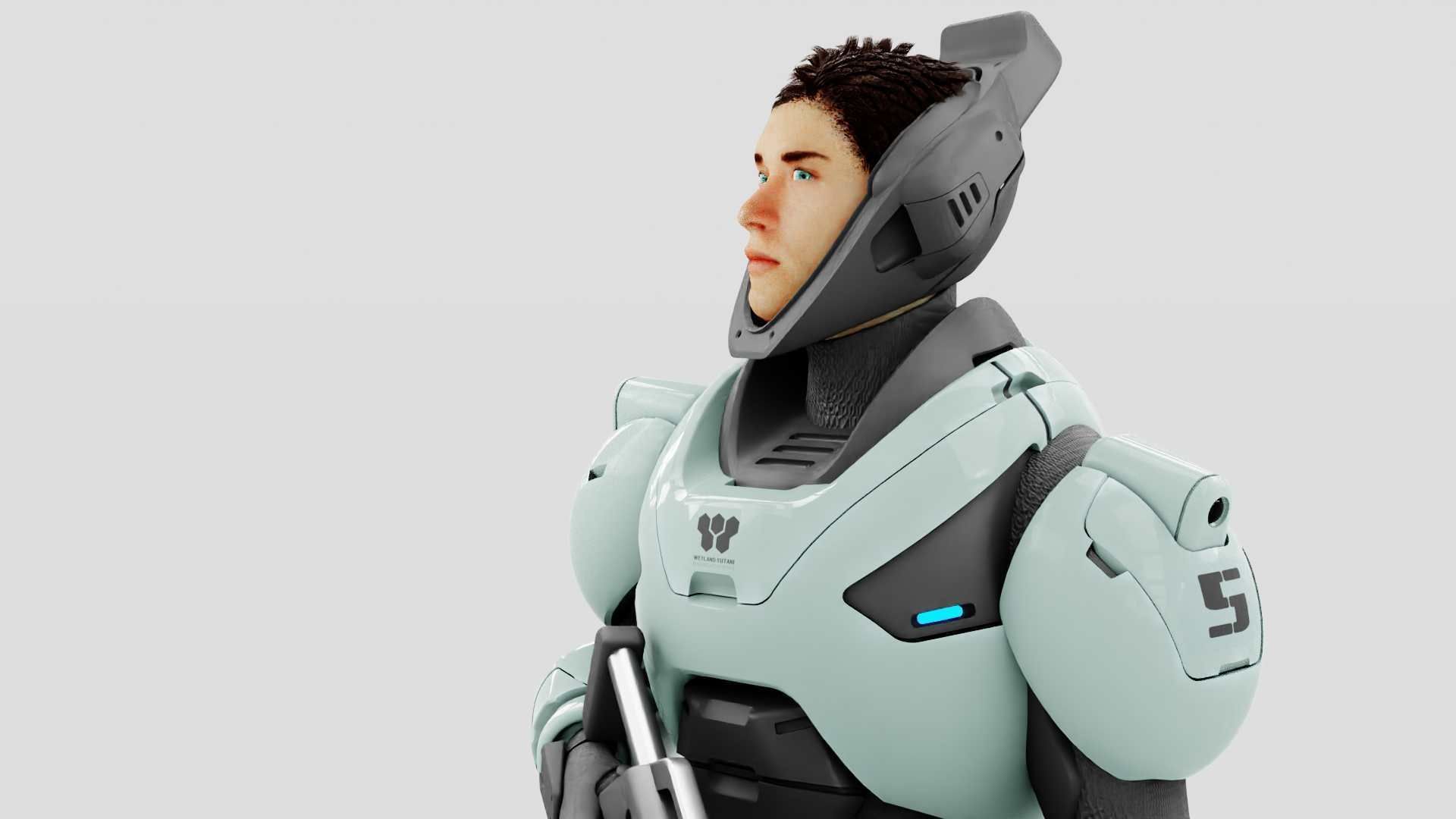 CYBER SOLDIER F-2000  RIGGED 3D model_19