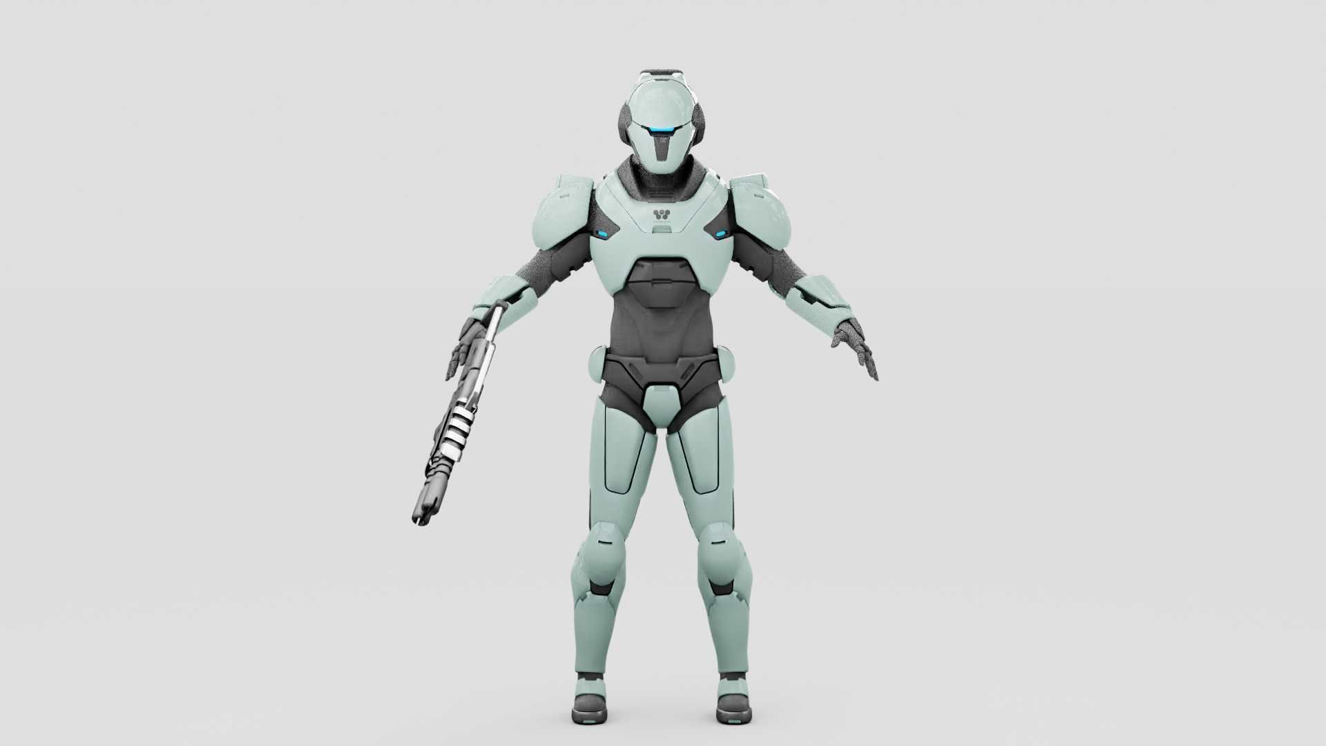 CYBER SOLDIER F-2000  RIGGED 3D model_29