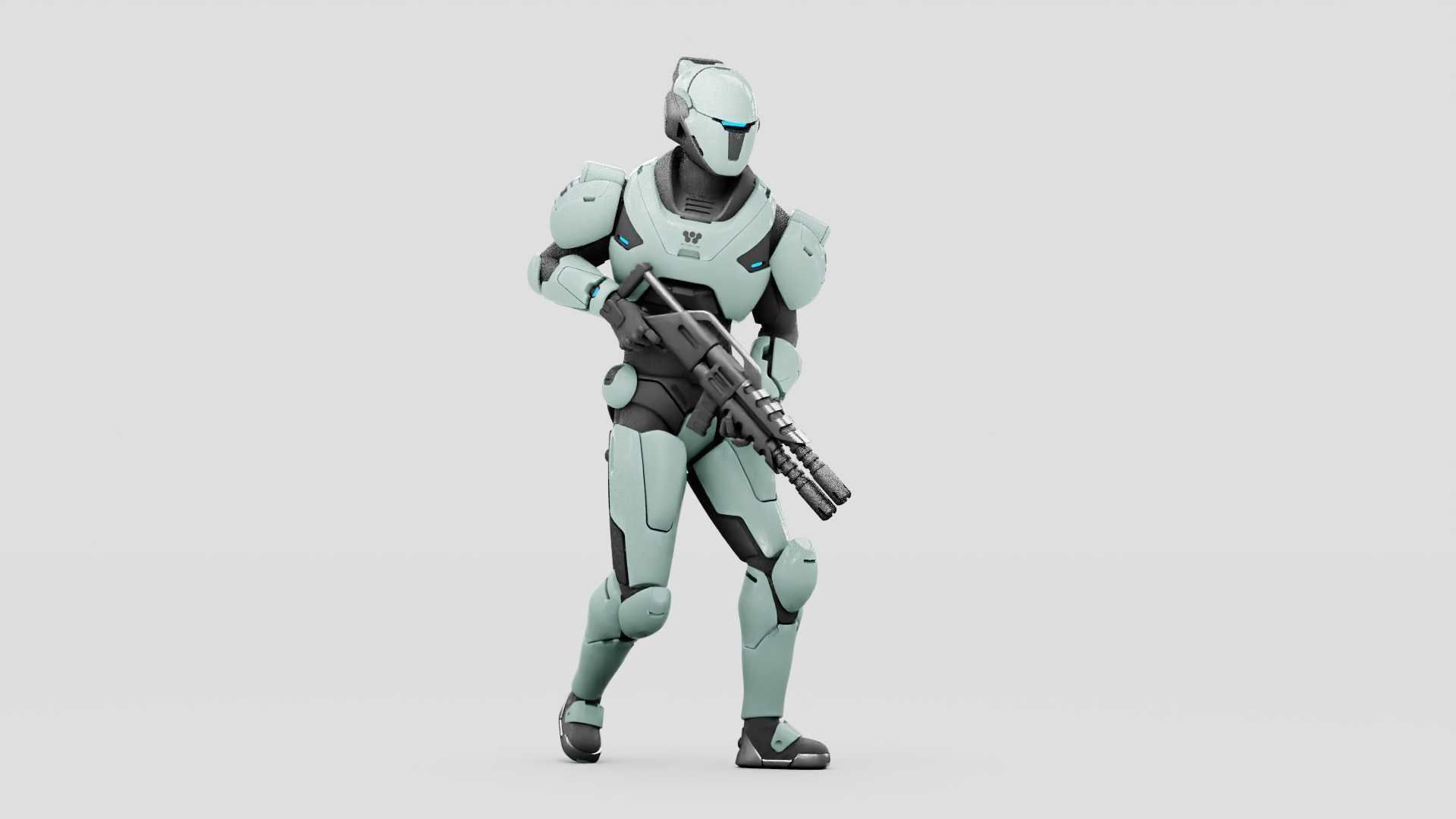 CYBER SOLDIER F-2000  RIGGED 3D model_28