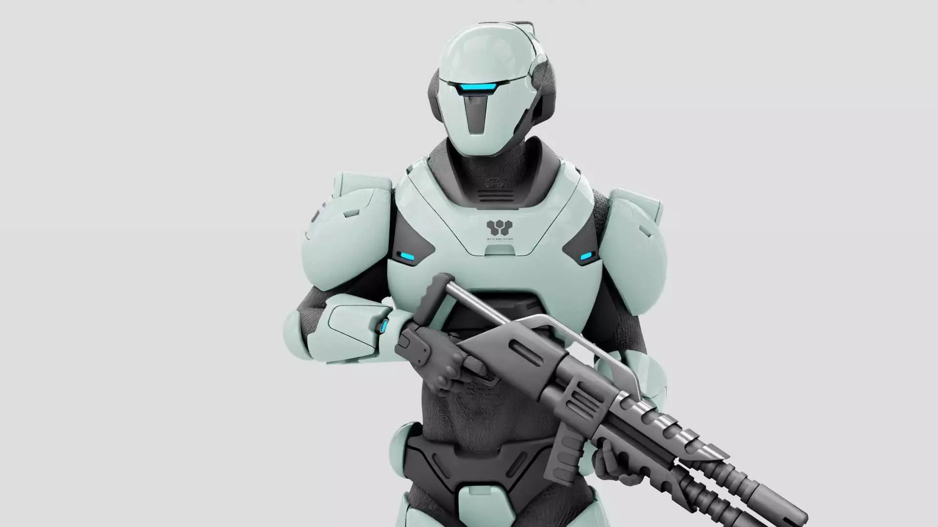 CYBER SOLDIER F-2000  RIGGED 3D model_0