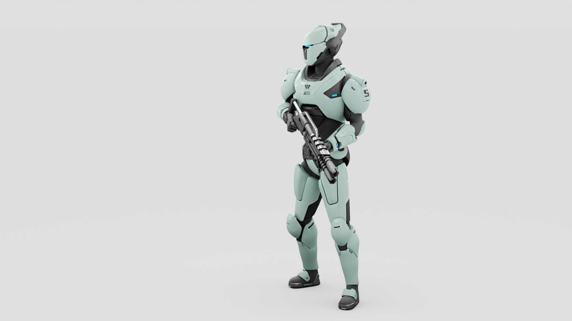 CYBER SOLDIER F-2000  RIGGED 3D model_12
