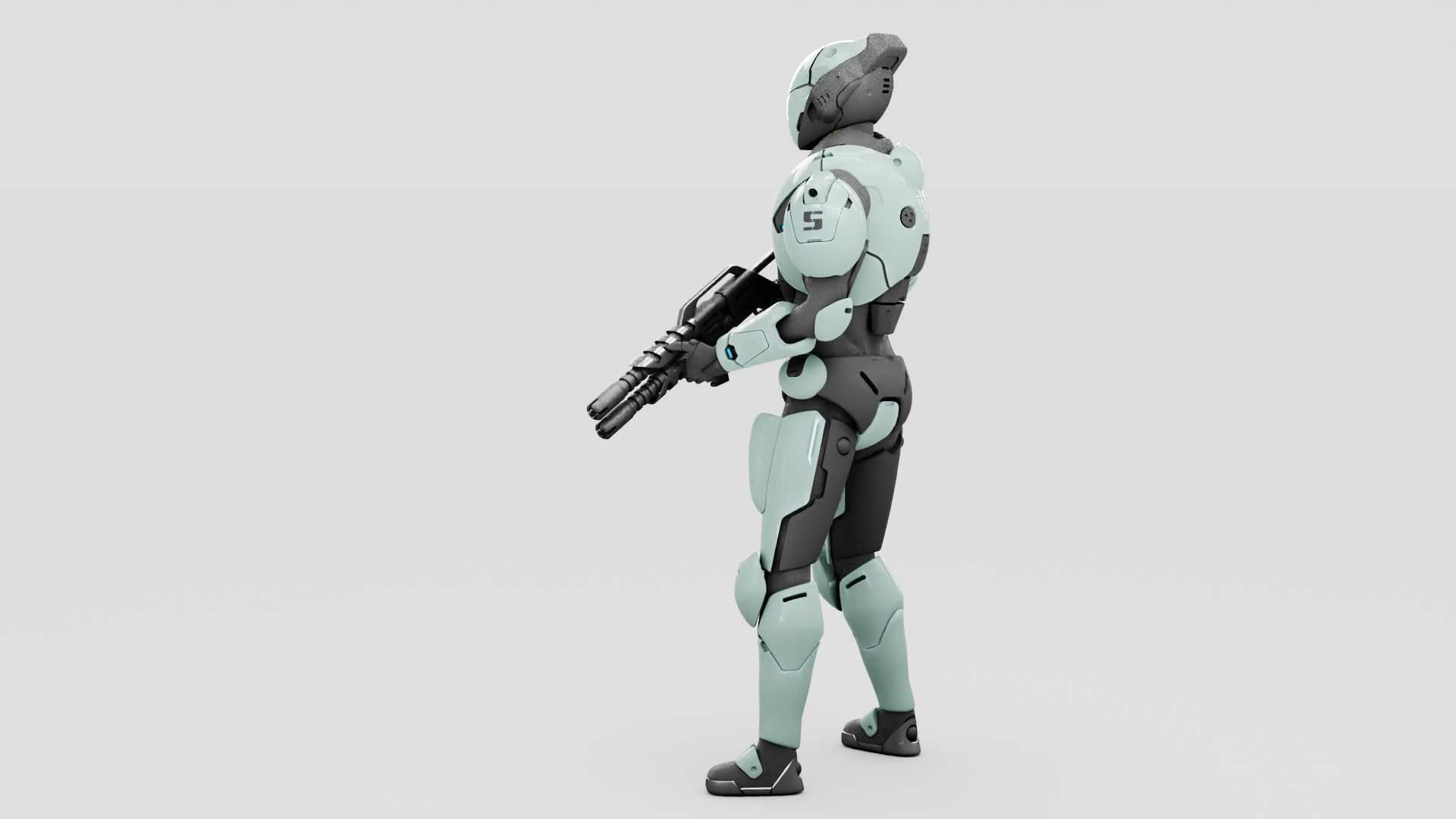 CYBER SOLDIER F-2000  RIGGED 3D model_10