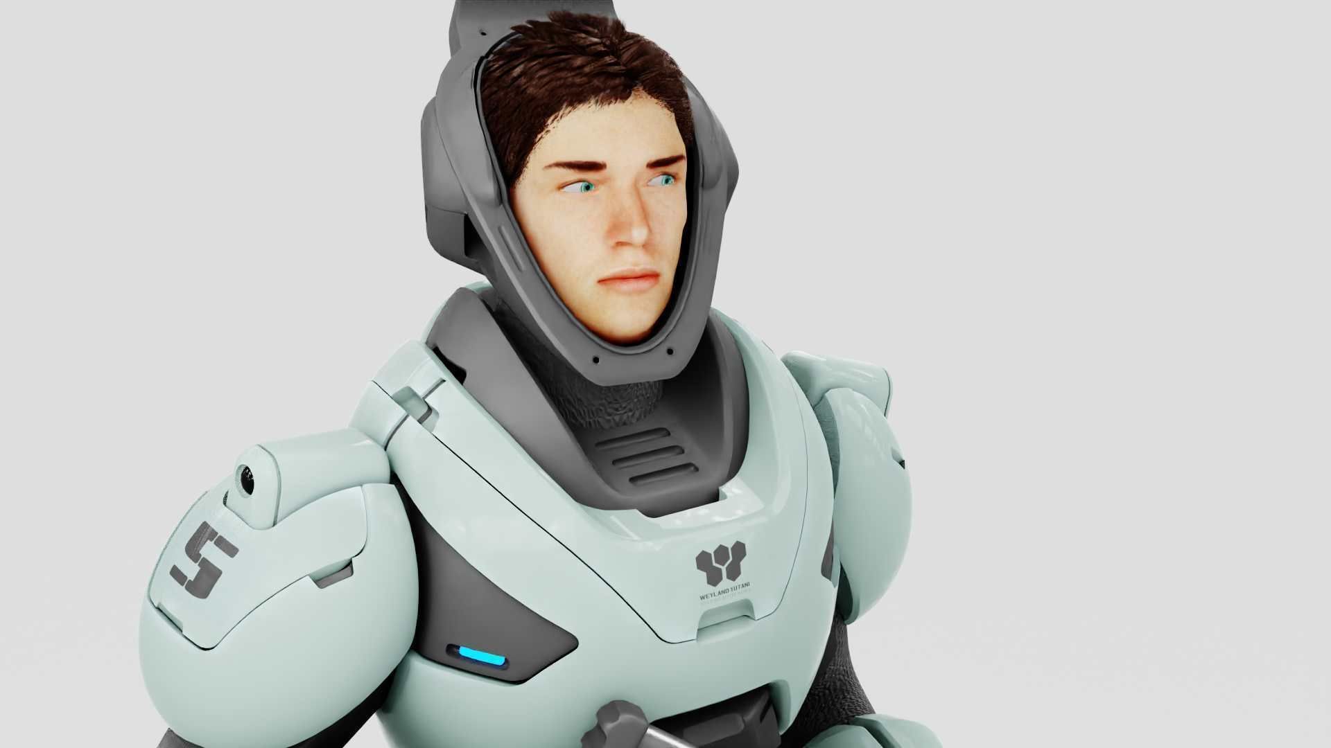 CYBER SOLDIER F-2000  RIGGED 3D model_17