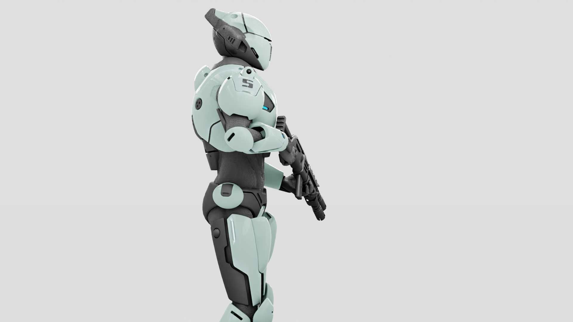 CYBER SOLDIER F-2000  RIGGED 3D model_5