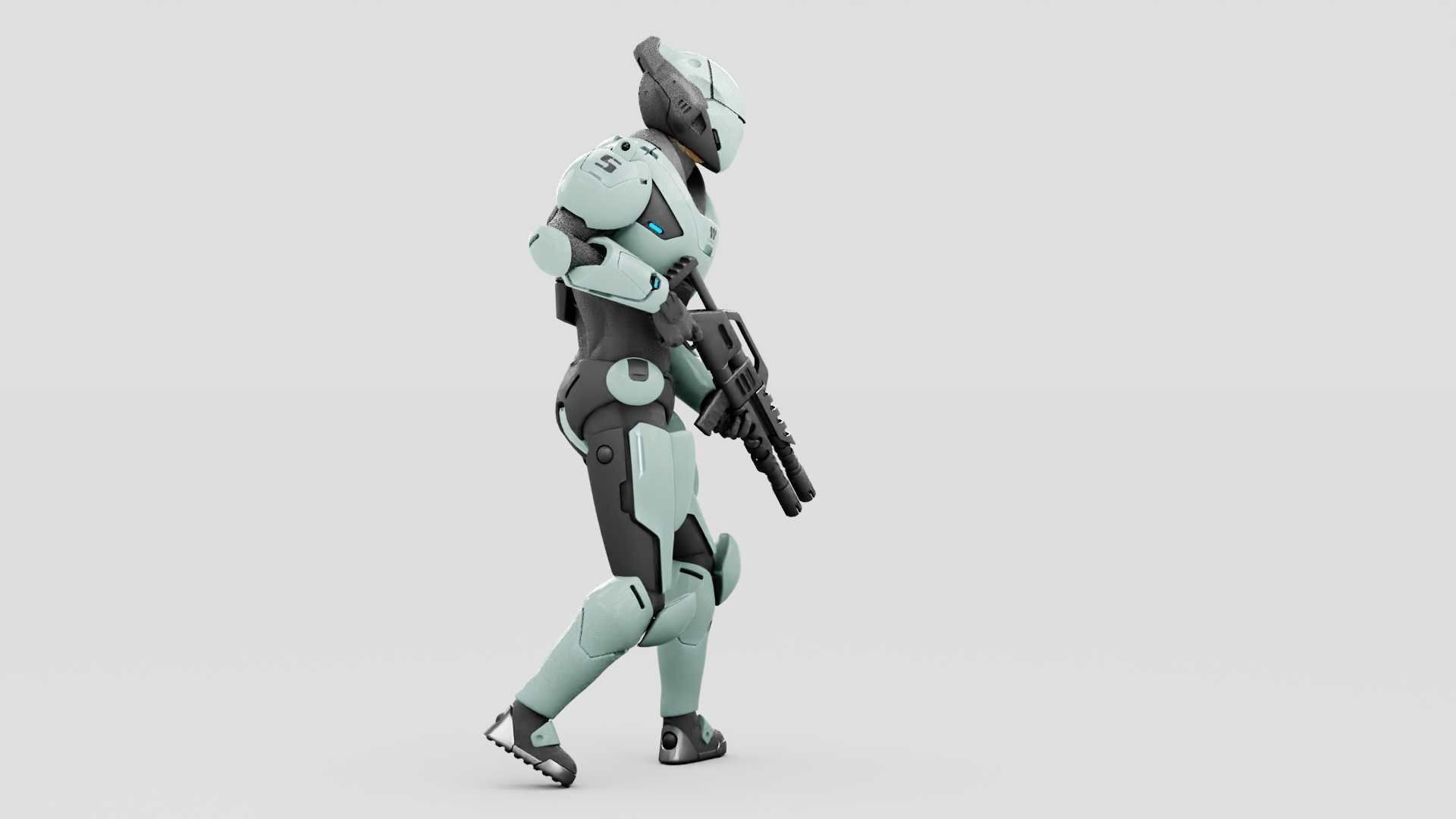 CYBER SOLDIER F-2000  RIGGED 3D model_27