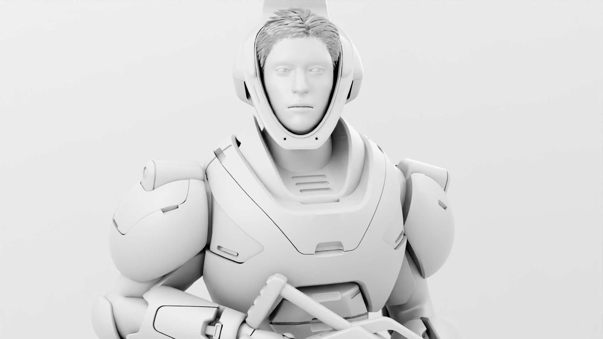 CYBER SOLDIER F-2000  RIGGED 3D model_32