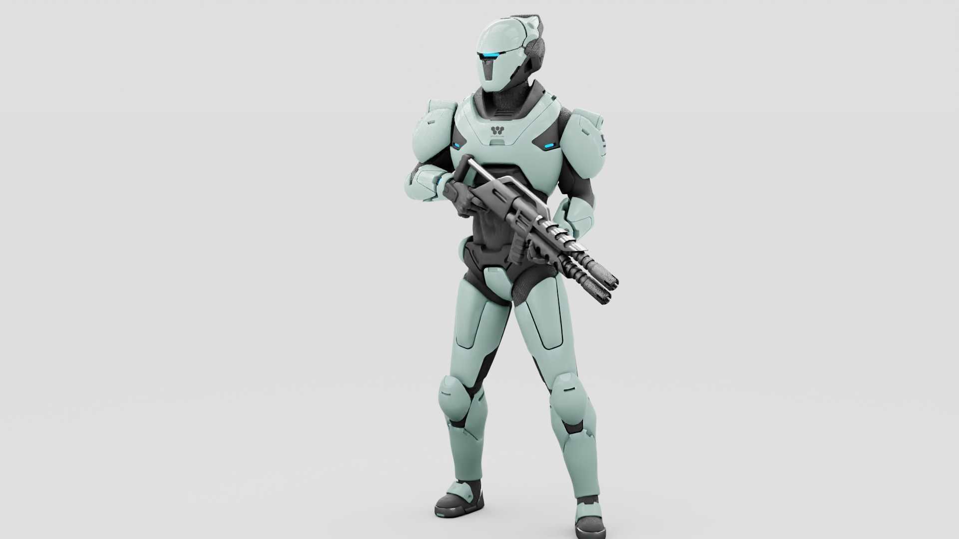 CYBER SOLDIER F-2000  RIGGED 3D model_13