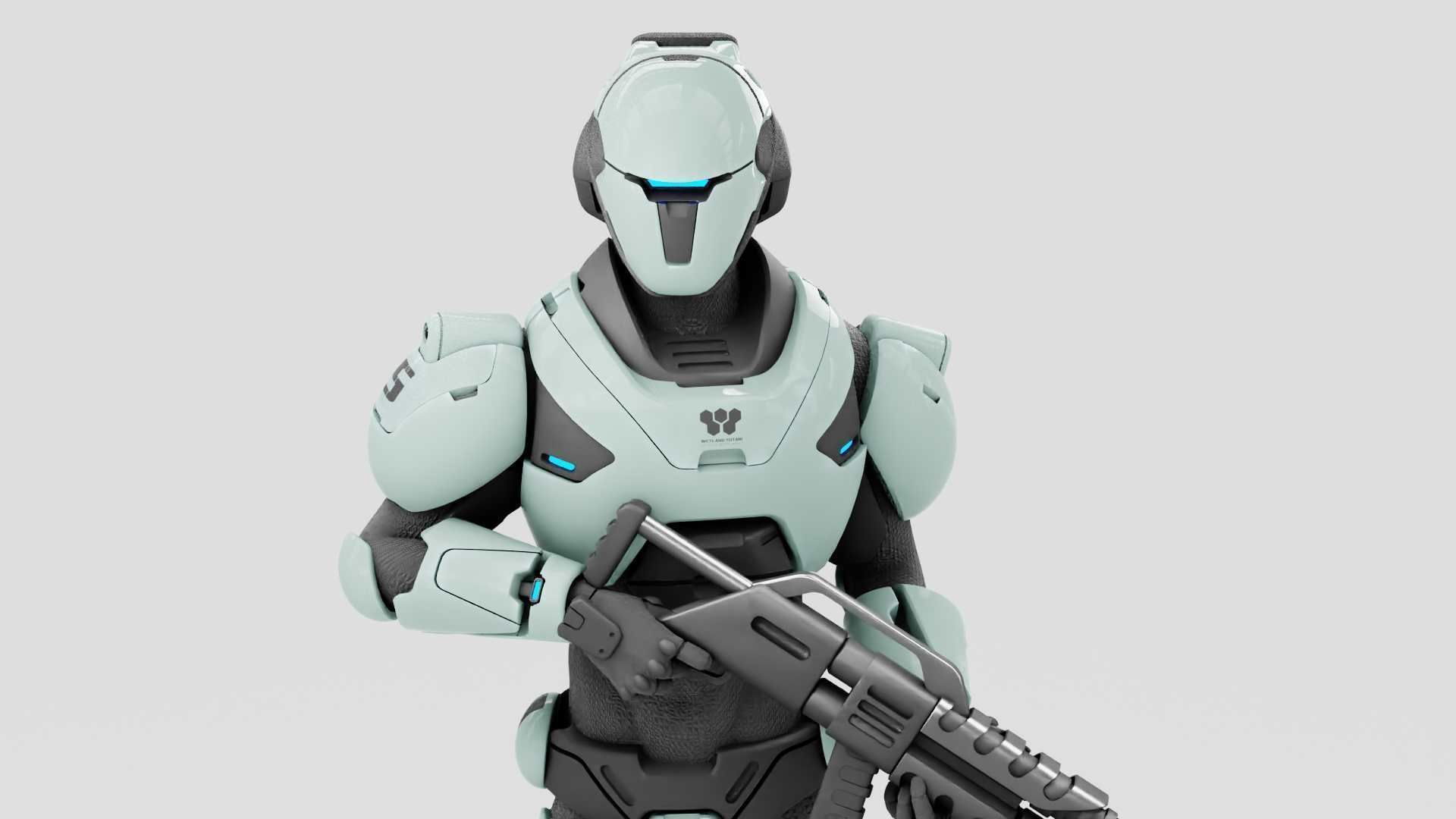 CYBER SOLDIER F-2000  RIGGED 3D model_15