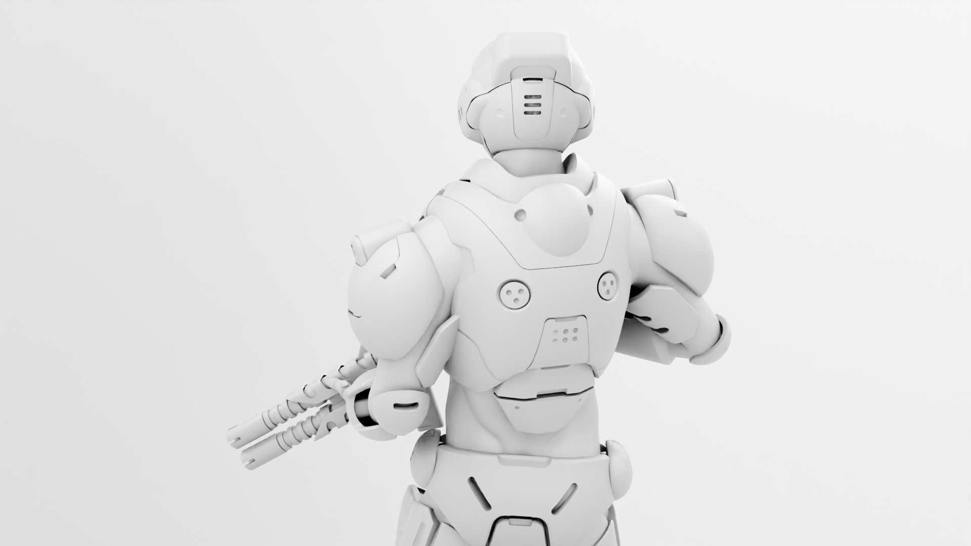 CYBER SOLDIER F-2000  RIGGED 3D model_31