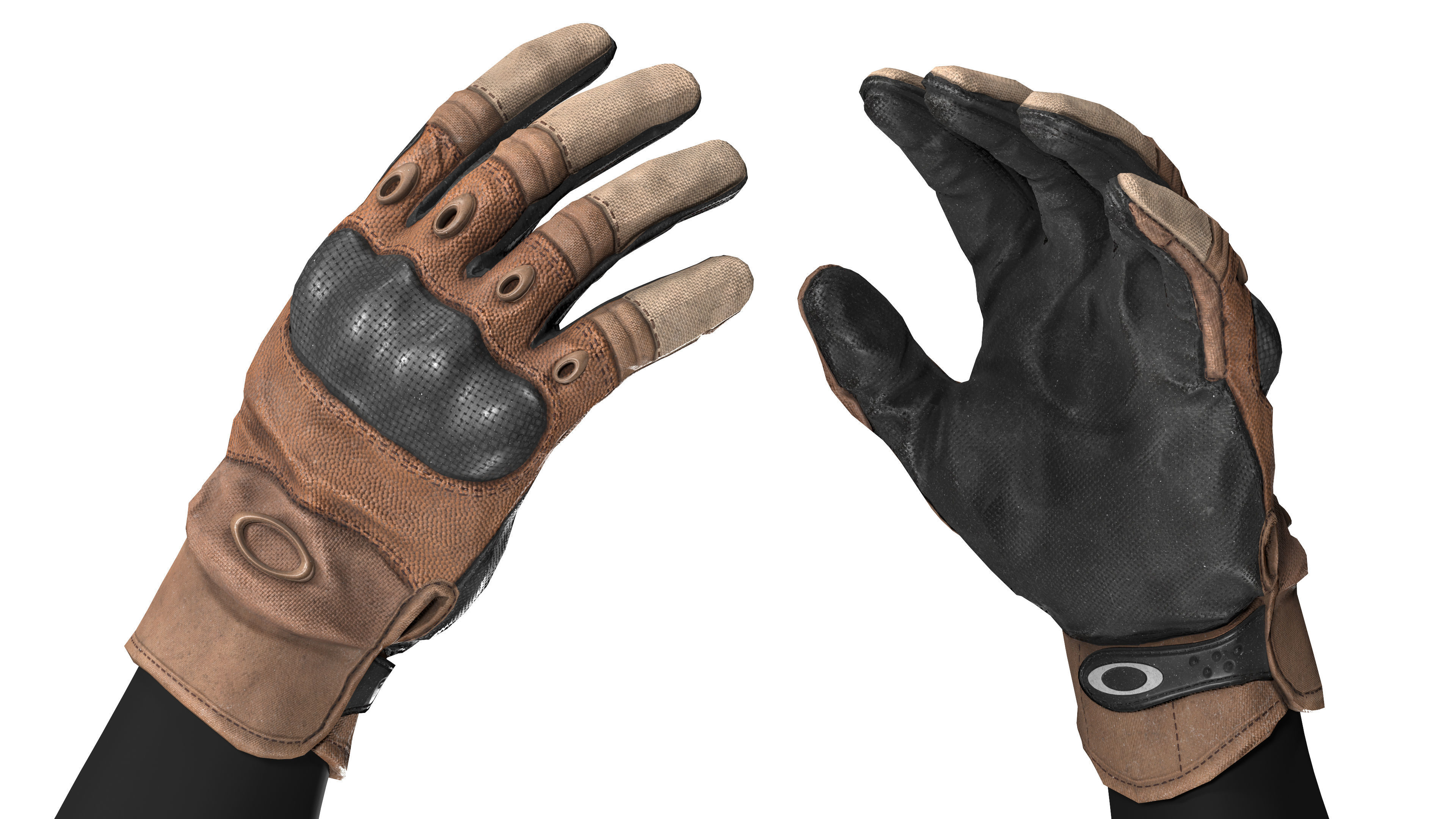 OAKLEY HARD KNUCKLE GLOVES  Low-poly 3D model_1