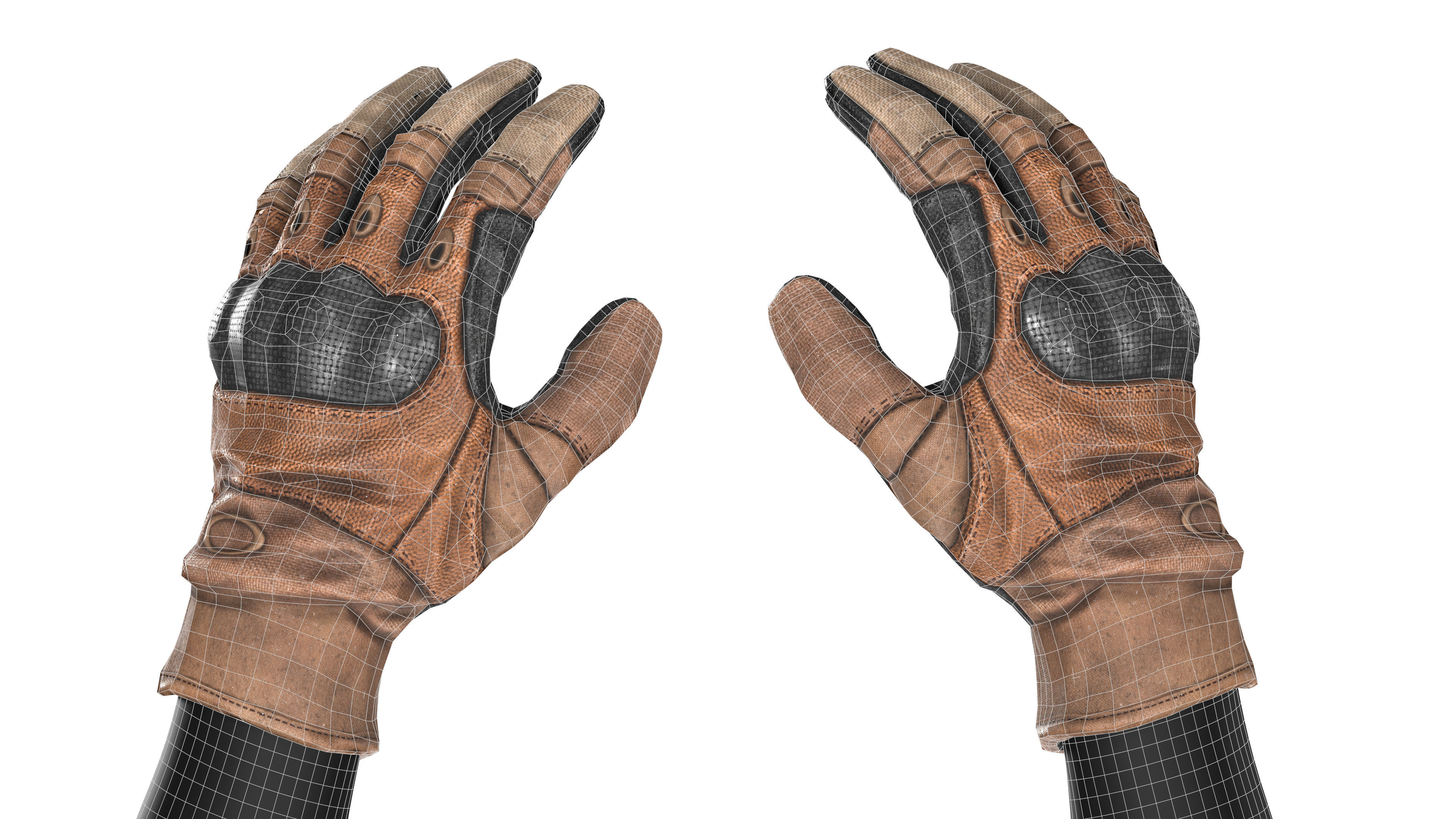 OAKLEY HARD KNUCKLE GLOVES  Low-poly 3D model_10