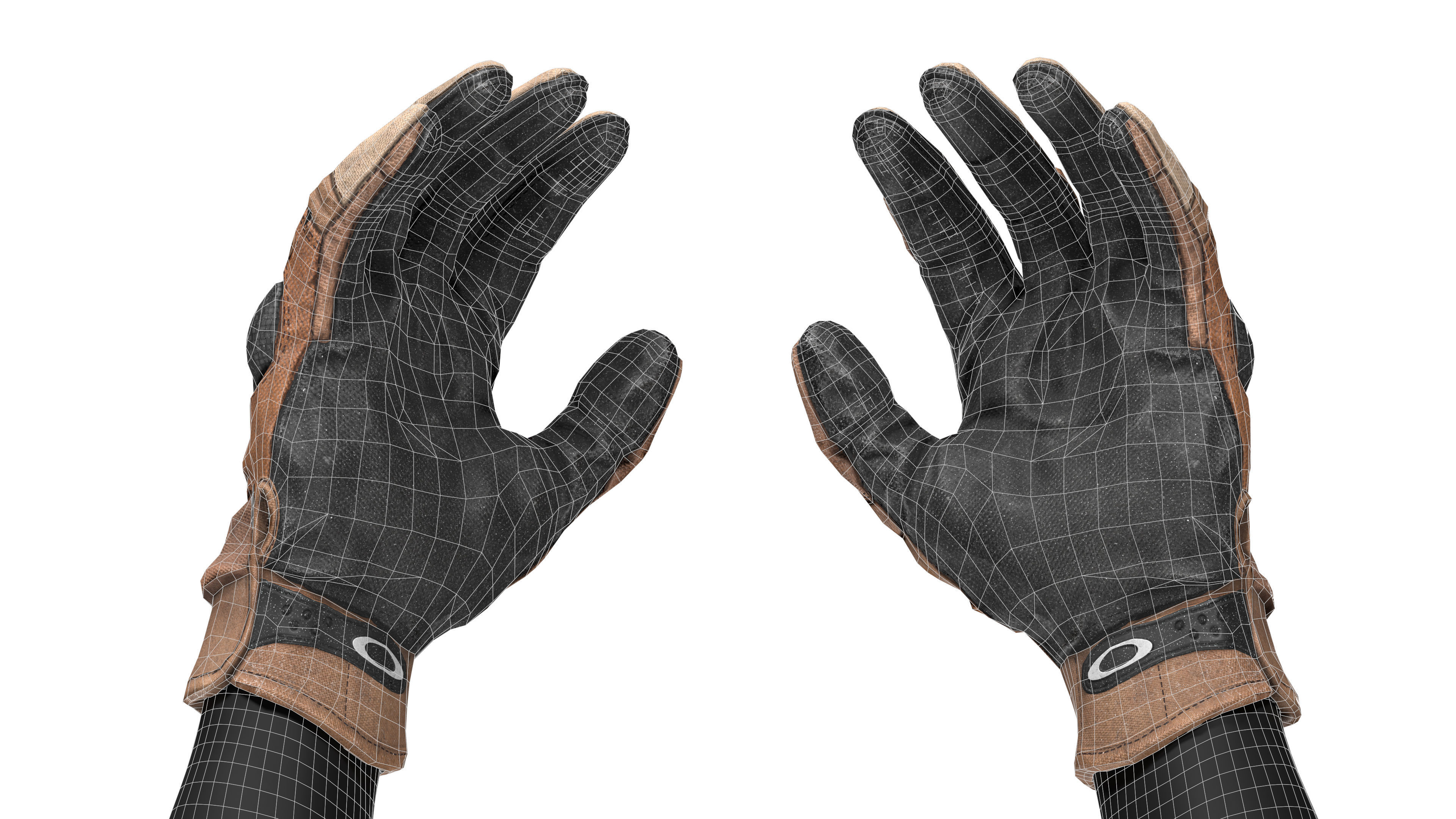 OAKLEY HARD KNUCKLE GLOVES  Low-poly 3D model_11