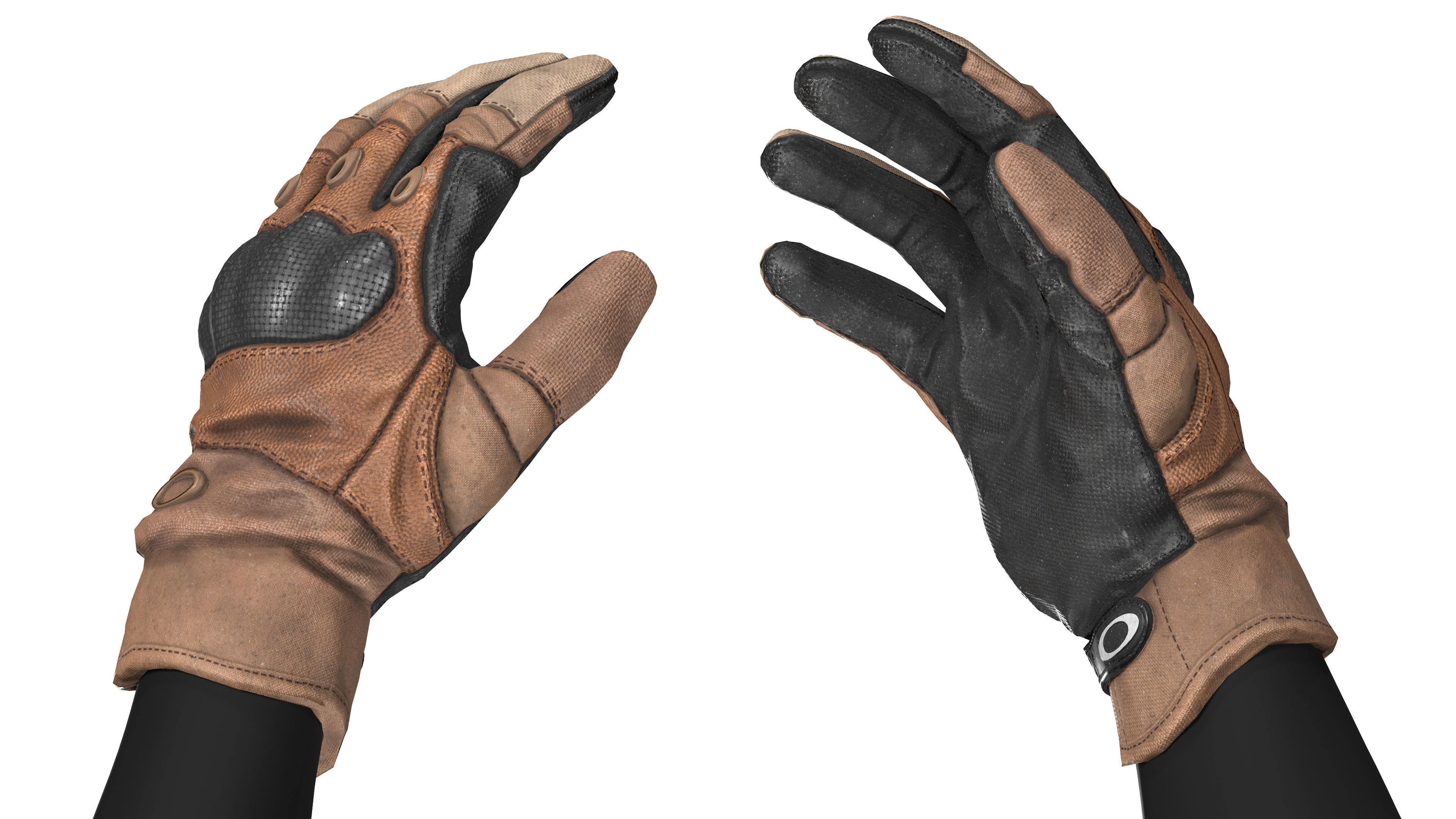 OAKLEY HARD KNUCKLE GLOVES  Low-poly 3D model_4