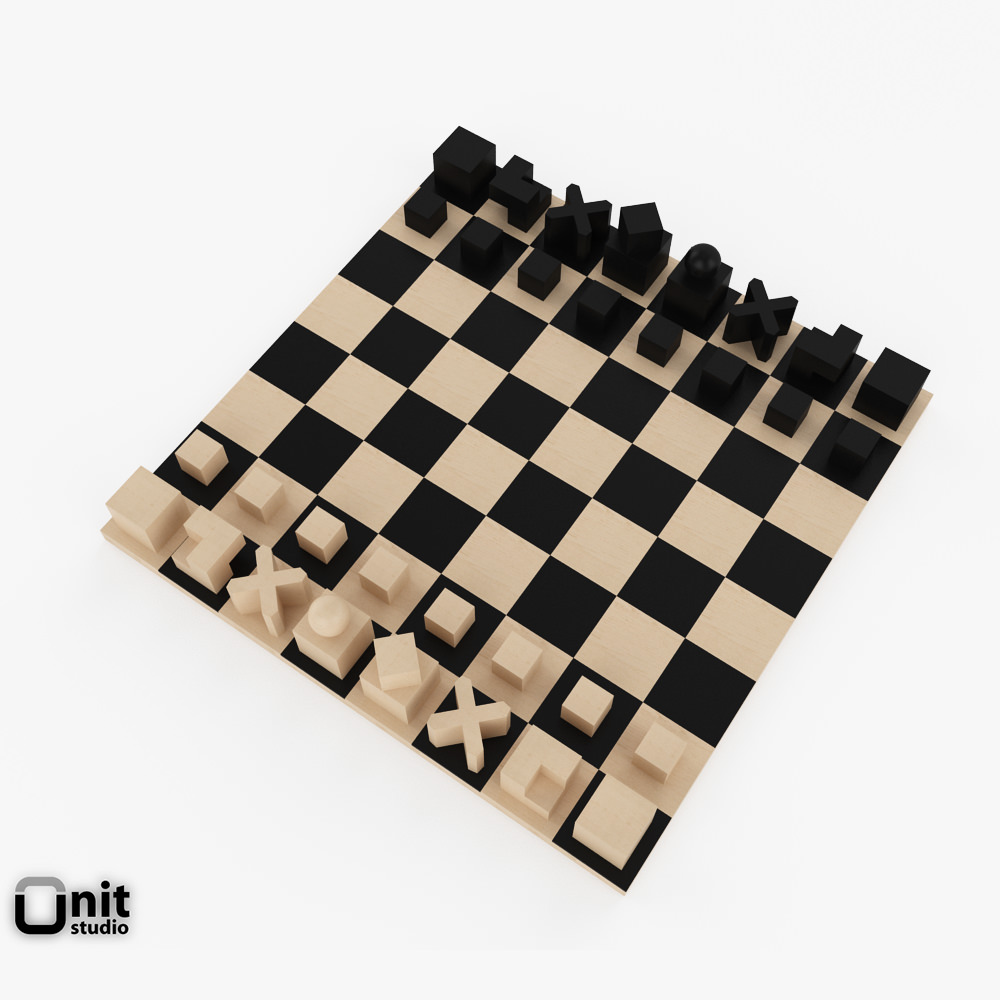 Chess game Bauhaus Schachfiguren free 3D model | CGTrader