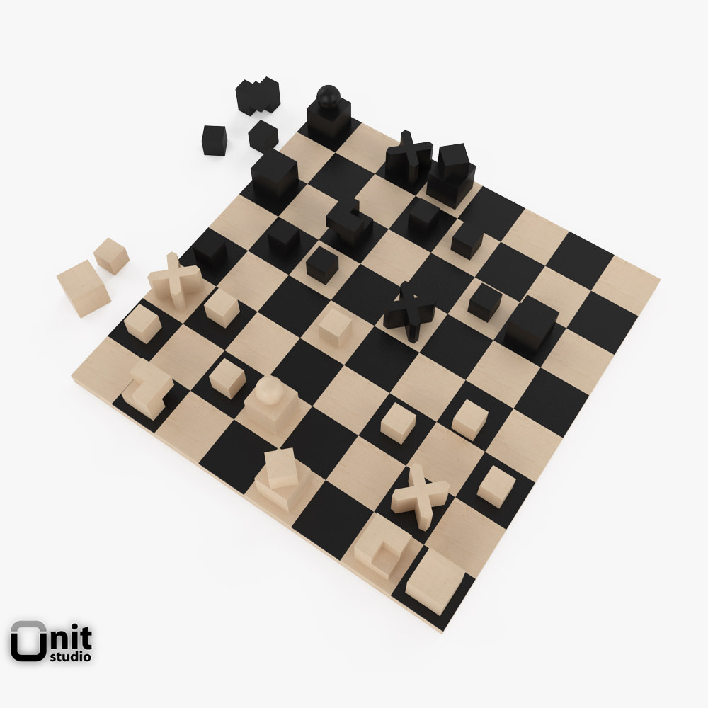 Chess game Bauhaus Schachfiguren free 3D model | CGTrader
