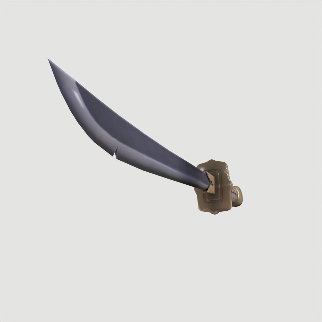 Wakizashi Katana Short blade japanese sword Low-poly 3D model_7
