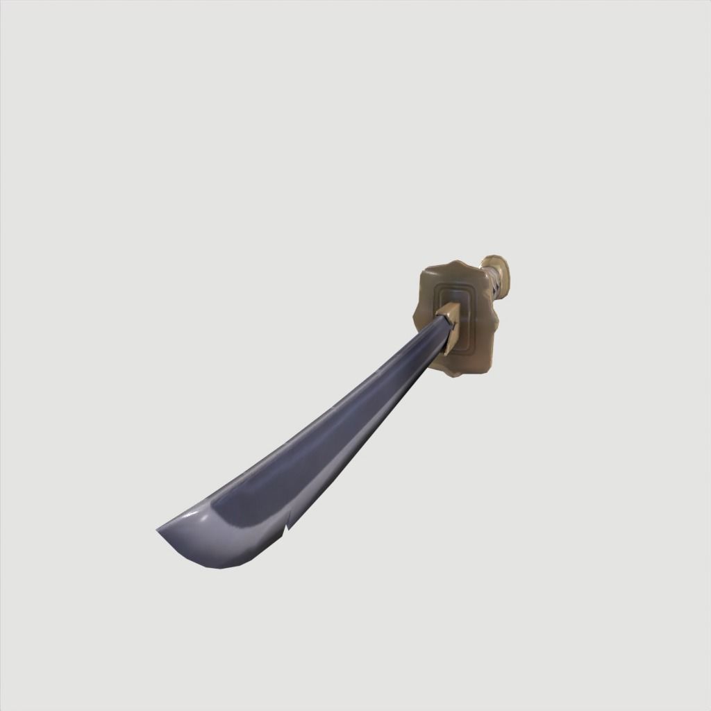 Wakizashi Katana Short blade japanese sword Low-poly 3D model_6