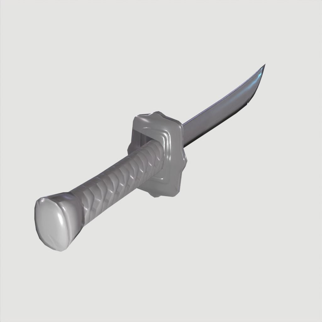 Wakizashi Katana Short blade japanese sword Low-poly 3D model_22