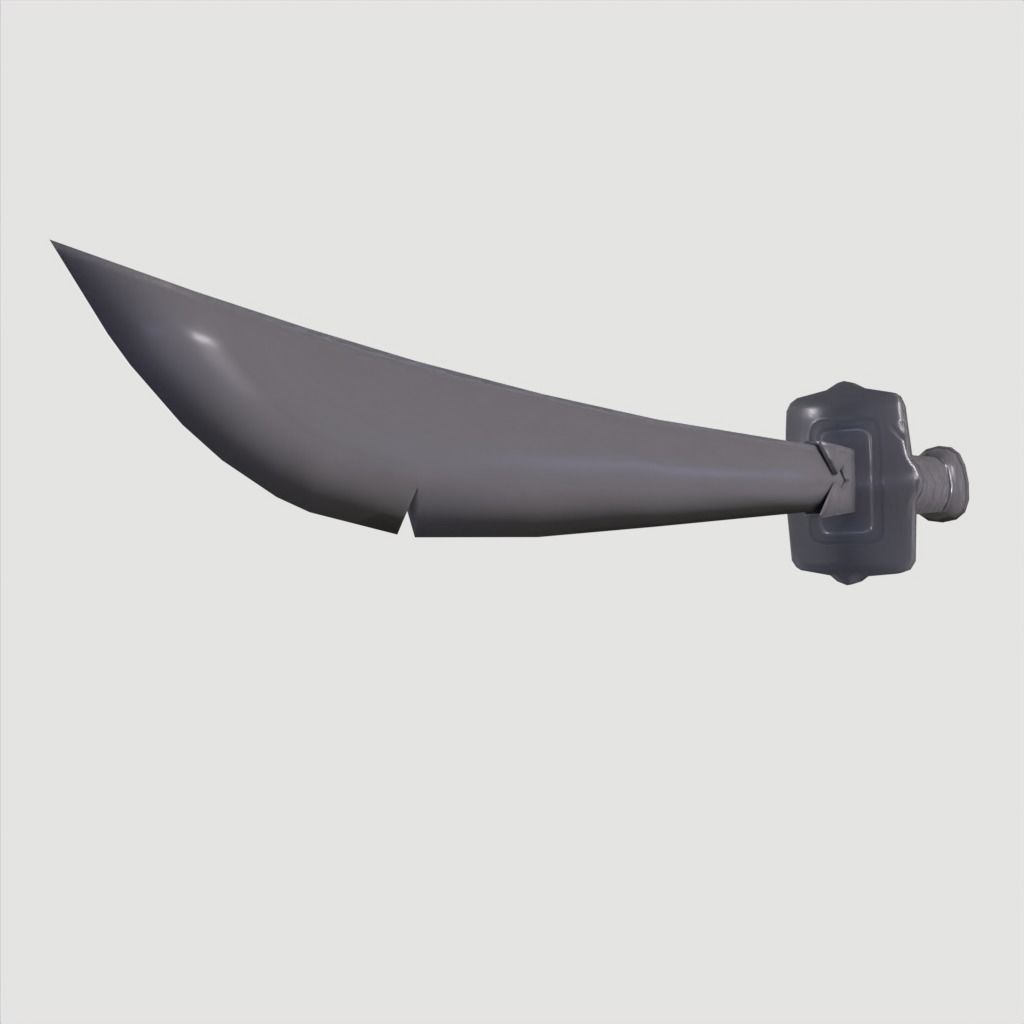 Wakizashi Katana Short blade japanese sword Low-poly 3D model_21