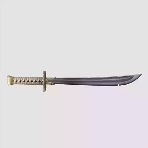 Wakizashi Katana Short blade japanese sword Low-poly 3D model Wakizashi Katana Short blade japanese sword Low-poly 3D model