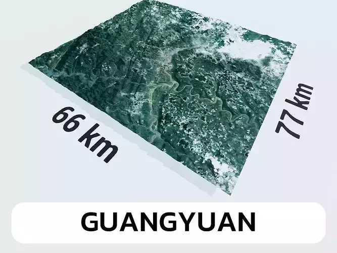 Guangyuan China City Landscape 3D Model