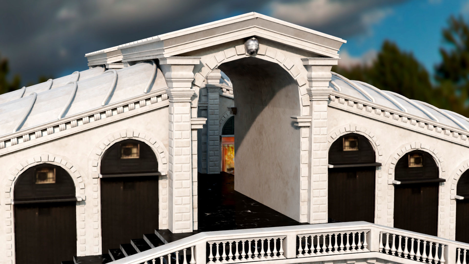 Rialto Bridge  Low-poly 3D model_3