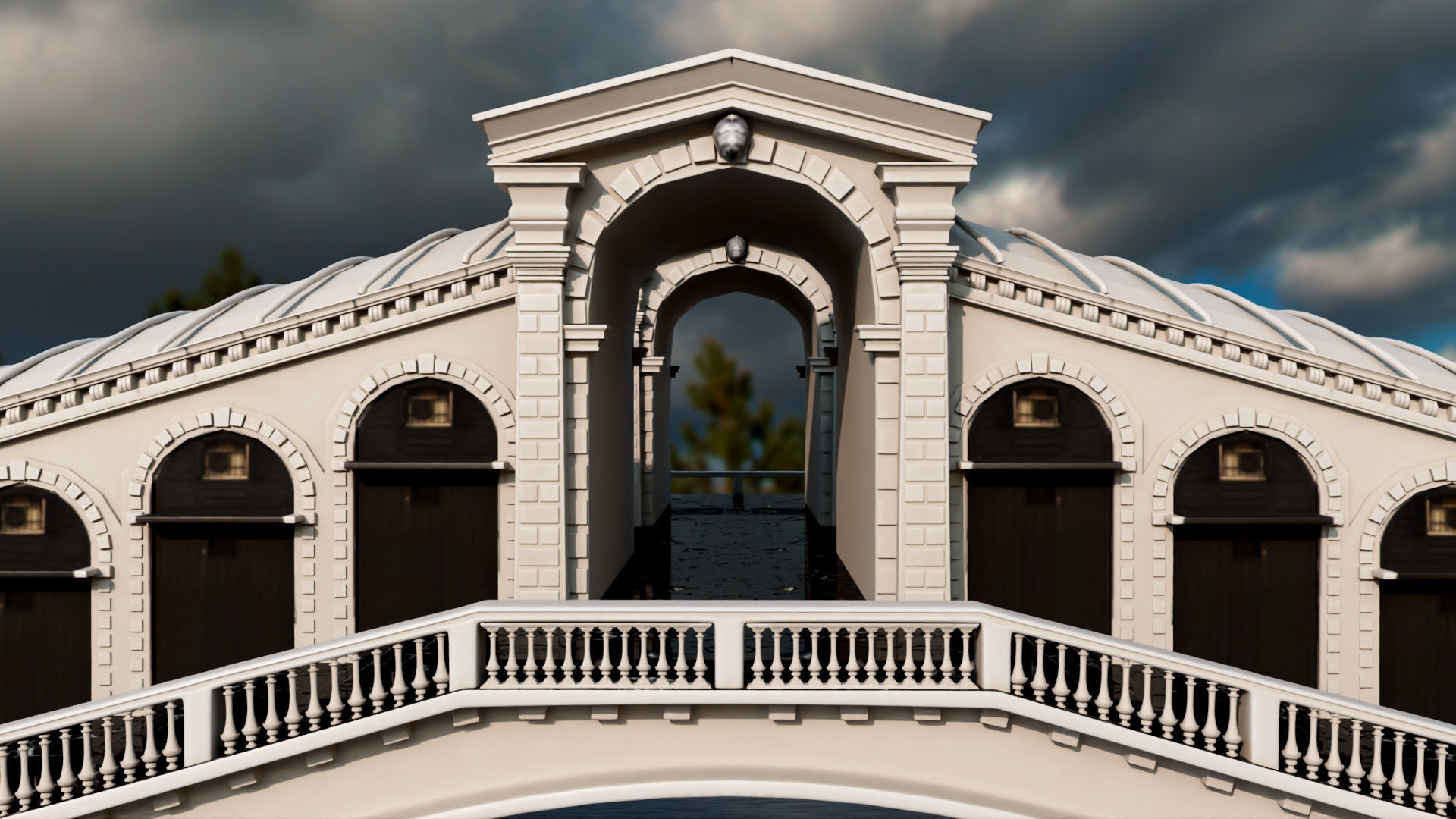 Rialto Bridge  Low-poly 3D model_5