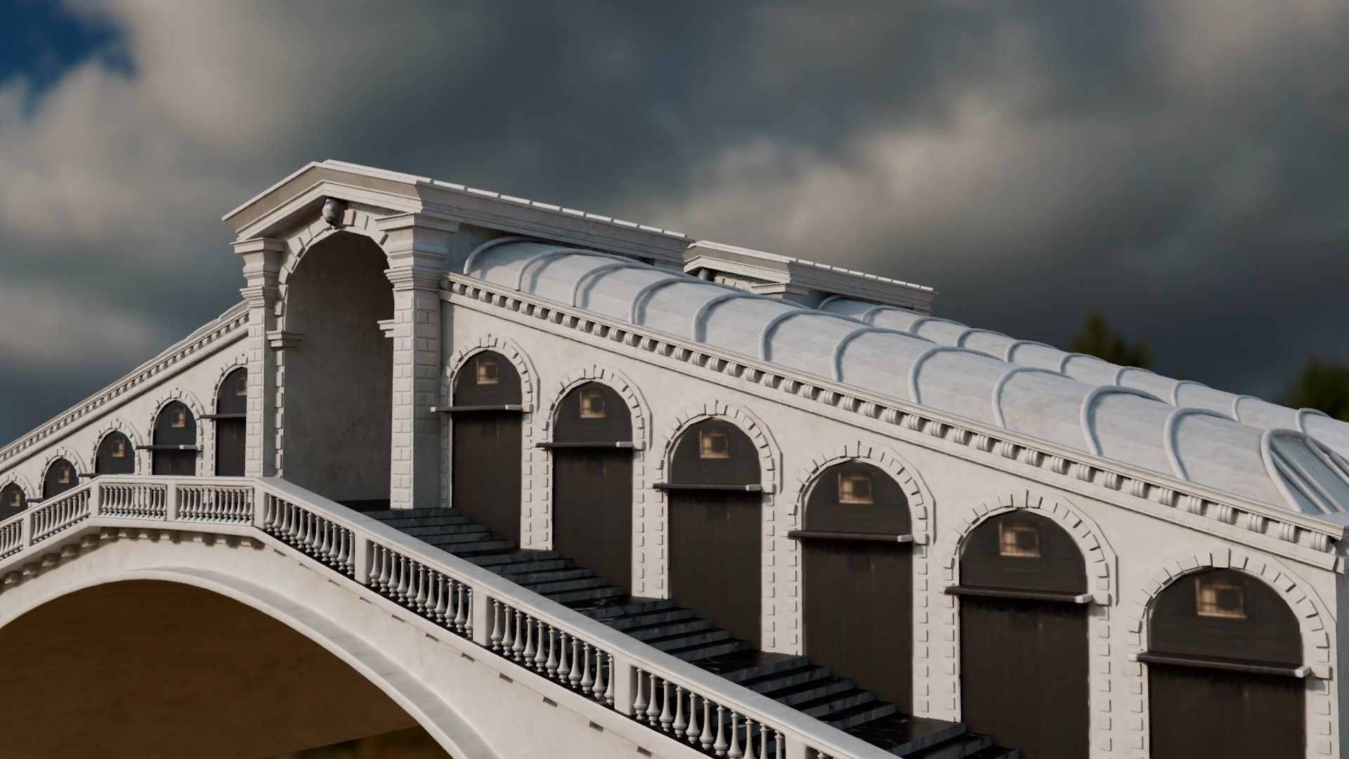 Rialto Bridge  Low-poly 3D model_12