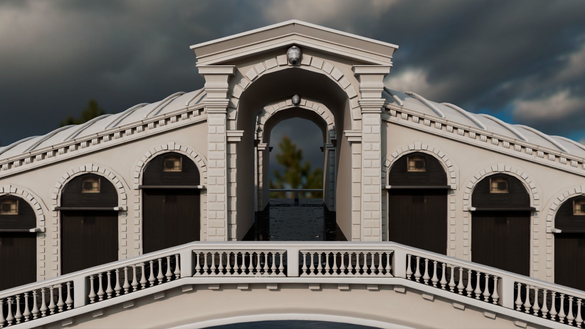 Rialto Bridge  Low-poly 3D model_11