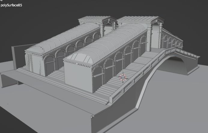 Rialto Bridge  Low-poly 3D model_31