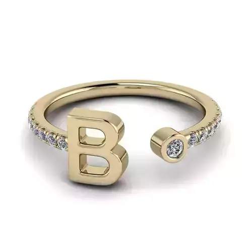 Jewelry Alphabet ring B 3D print model